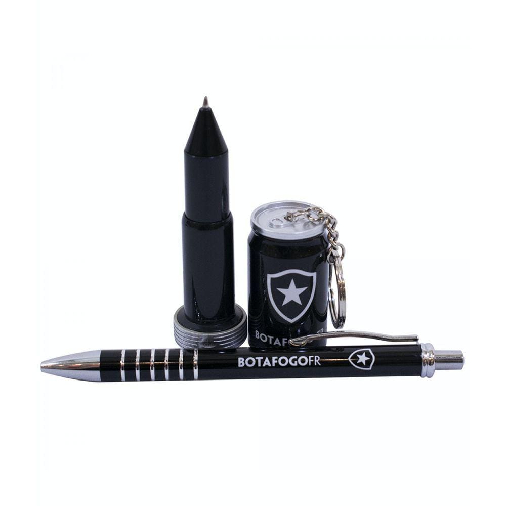 Jogo De Caneta Metal + Caneta Chaveiro Botafogo