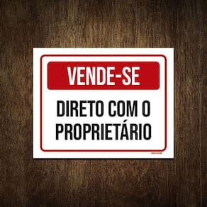 Placa De Sinalização - Vende-Se Direto Proprietário 27X35