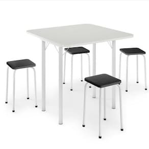 Mesa Dobrável Com 4 Banquetas E Assentos Em Corino - Logdesign