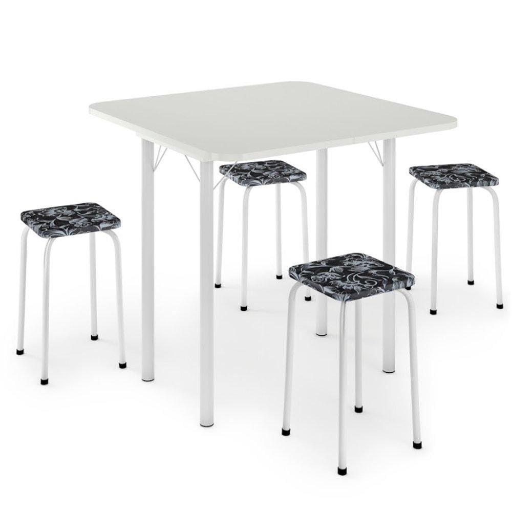 Mesa Dobrável Com 4 Banquetas E Assentos Em Corino - Logdesign
