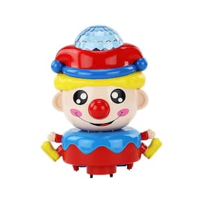 Brinquedo Palhacinho Musical Gira Gira 360º Emite Luz E Som