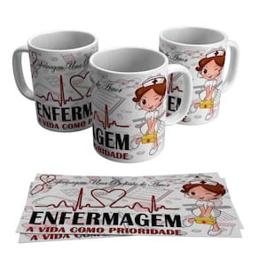 Caneca Enfermagem Como Prioridade Enfermeira 325ml