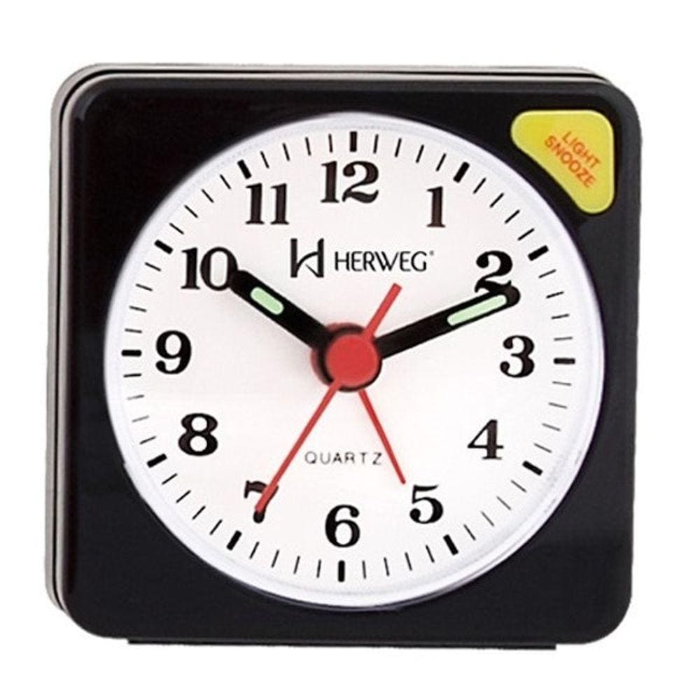 Relógio Despertador Quartz Clássico Herweg 2510 034 Preto