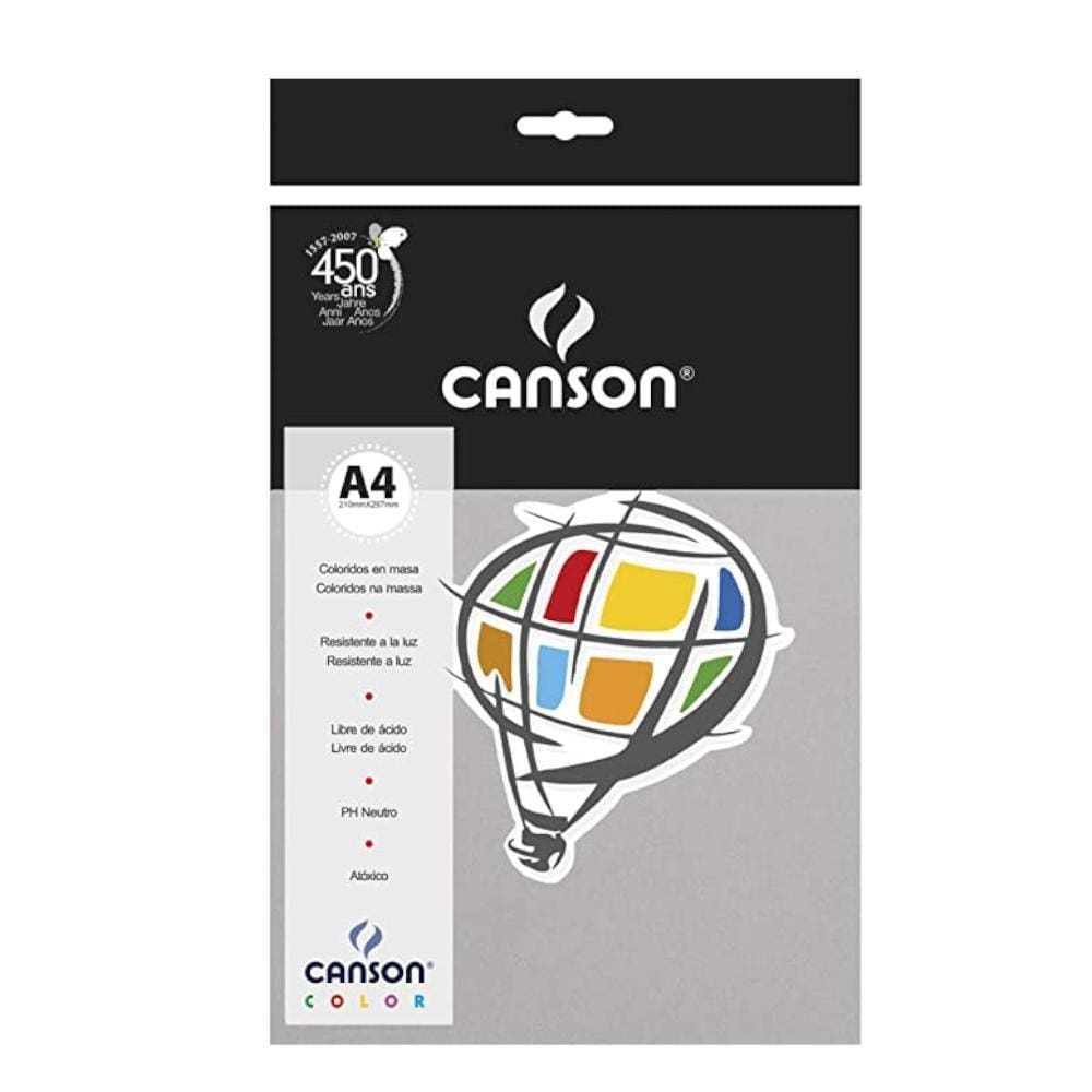 Papel Color Plus A4 Canson 120G 15 Folhas Cinza Escuro