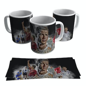 Caneca Cristiano Ronaldo Jogador Fotos Carreira 325ml