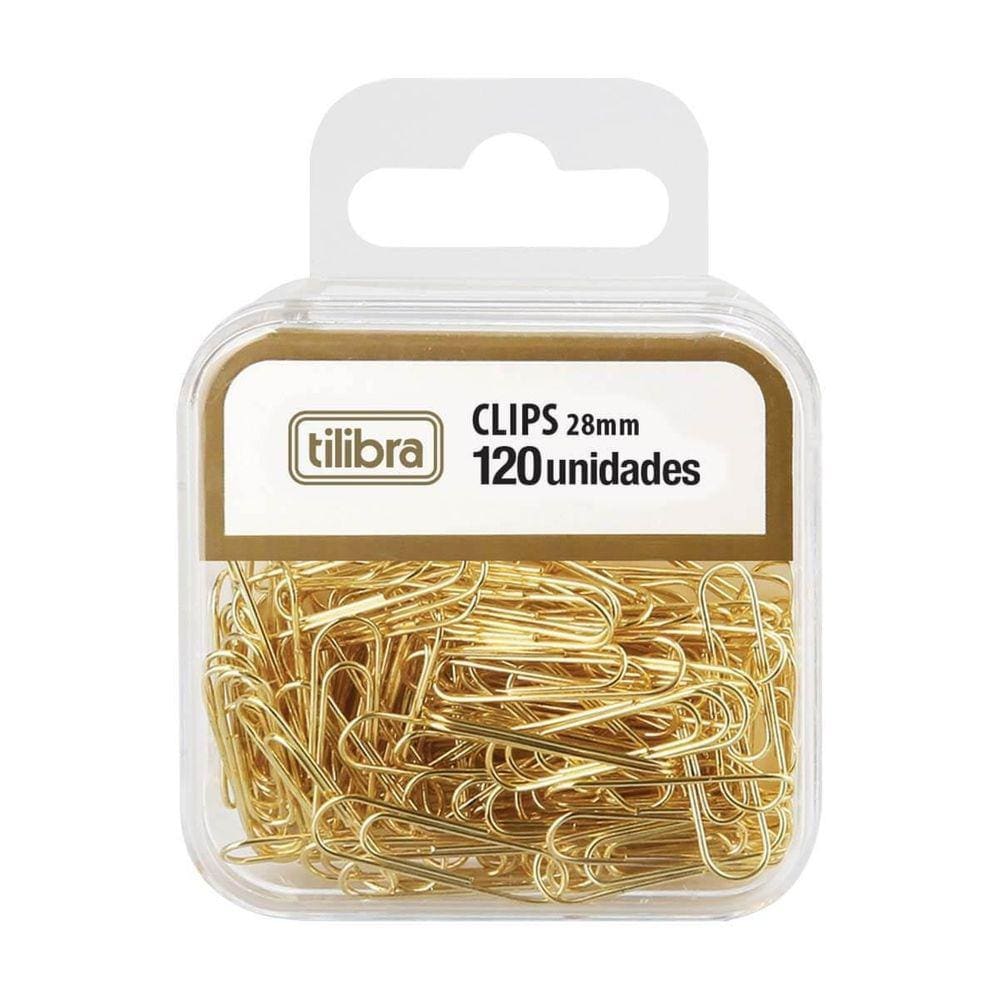 Clips Tilibra Dourado 28Mm 120Un.