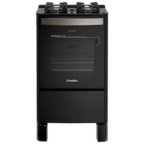 Fogão Esmaltec Esmeralda Glass 4 Bocas Preto com Forno Autolimpante e Acendimento Automático