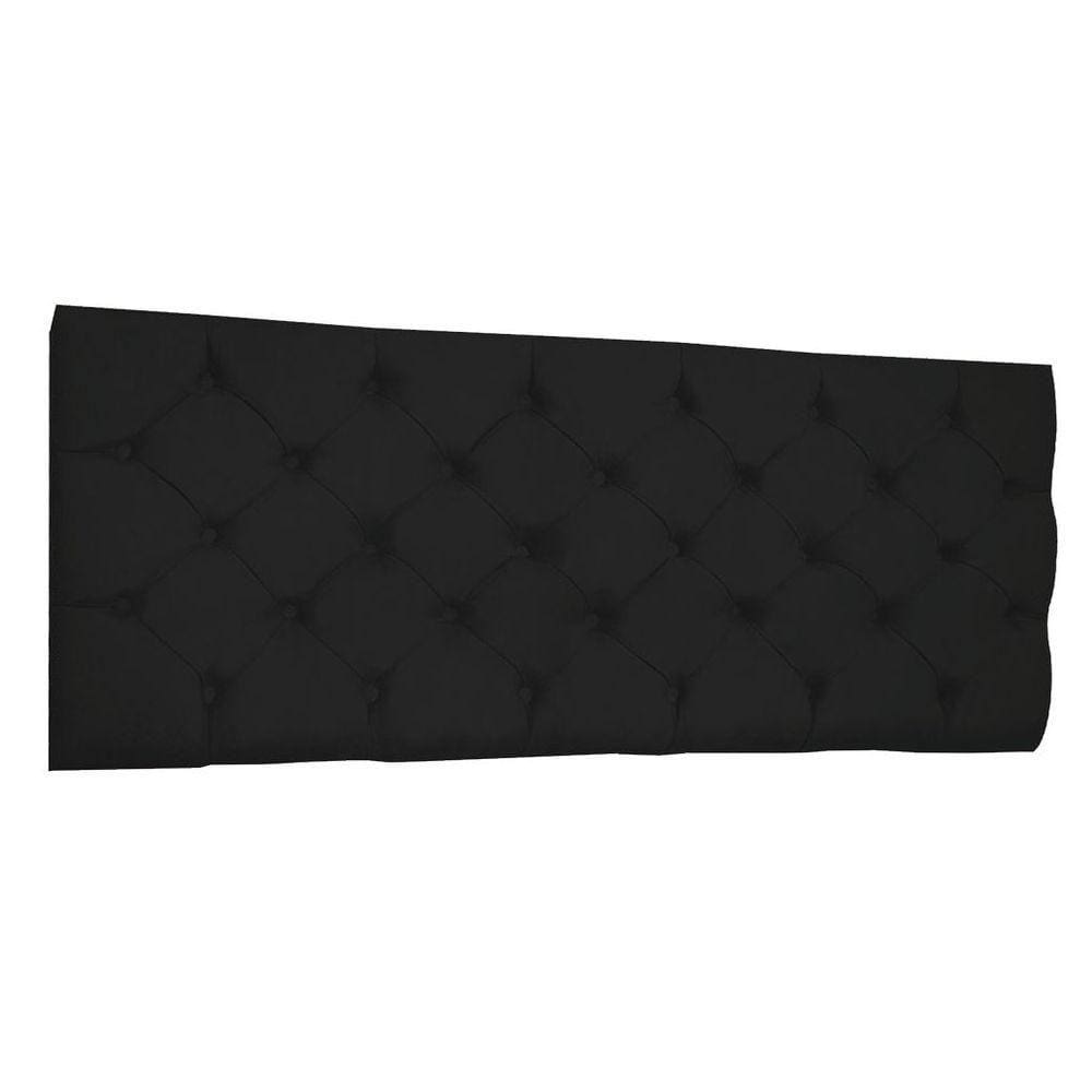 Cabeceira Painel Capitonê Solteiro 0,90m Jade Suede Cor Preto