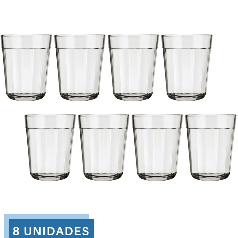 8 Mini Copos Americano Shot Cachaça 45ml Vidro Dose Nadir