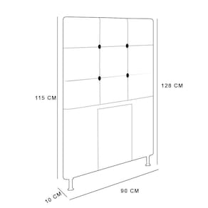 Cabeceira Cama Box Solteiro 90cm Corino Bege