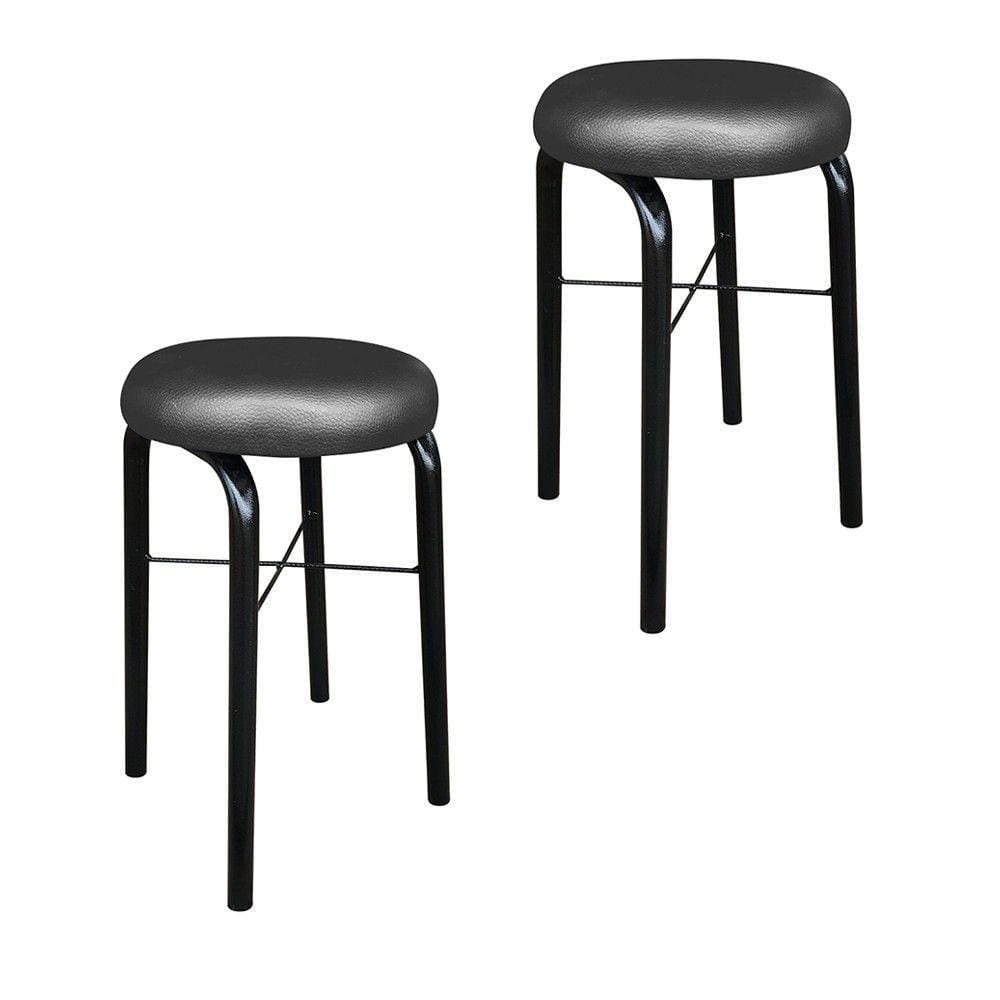 Kit 02 Banquetas Baixa Manu Corino Preto