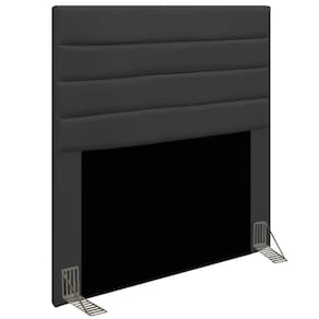 Cabeceira Rubi Cama Box Solteiro 90cm Corino Preto