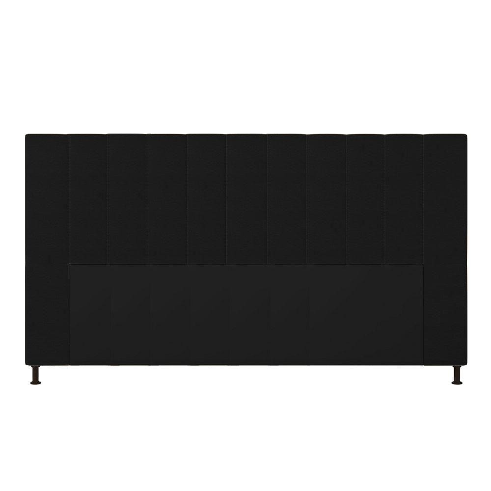 Cabeceira Cama Box King 195cm Corino Preto