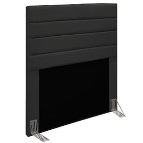 Cabeceira Rubi Cama Box Solteiro 90cm Suede Preto
