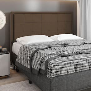 Cabeceira Onix Cama Box King 195cm Suede Marrom
