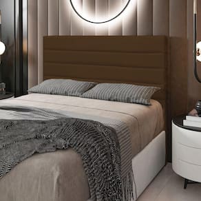 Cabeceira Rubi Cama Box Casal 140cm Corino Marrom