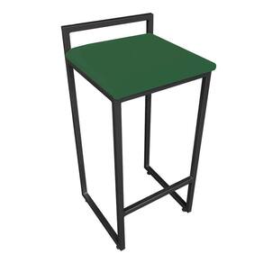 Banqueta Alta Lavínia Suede Base Preto Verde