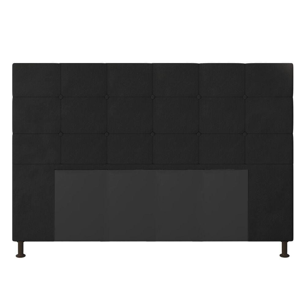 Cabeceira Cama Box Queen 160cm Suede Preto