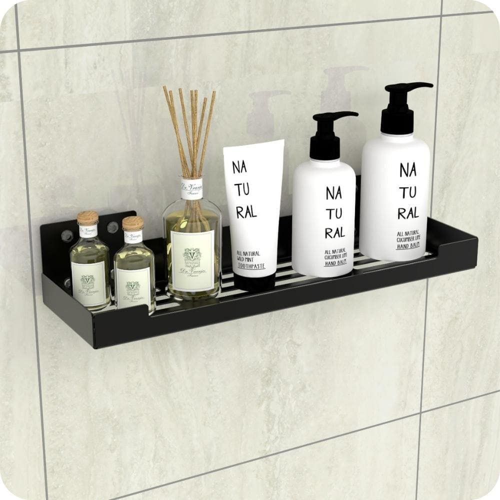 Porta Shampoo Com Ventosa Suporte Banheiro Preto ELG