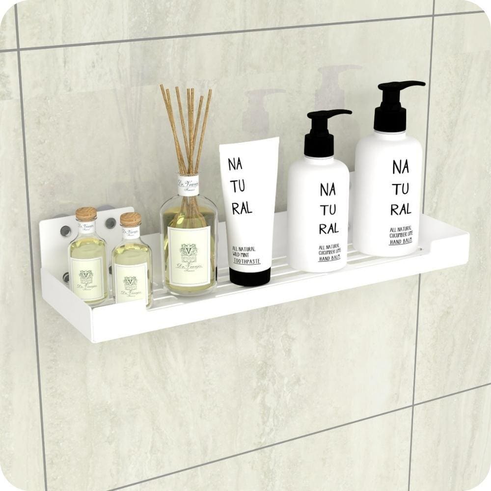 Porta Shampoo Com Ventosa Suporte Banheiro Branco ELG