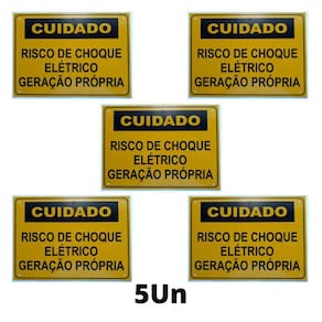 Placa Cuidado - Geração Própria - Energisa Cemig Enel Goias Celesc Eletrobras 25x18 CA 1mm 5un