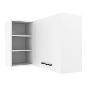 Armário Aéreo de Canto Madesa Agata 1 Porta para linha de 60 cm de profundidade - Branco