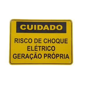 Placa Cuidado - Geração Própria - Energisa Cemig Enel Goias Celesc Eletrobras 25x18 CA 1mm