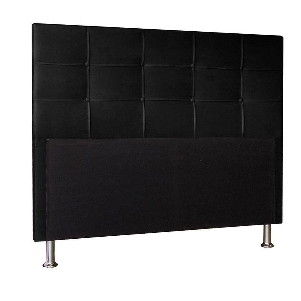 Cabeceira Casal 1,40m Roma Suede Preto