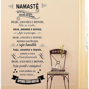 Adesivo Decorativo De Parede Frase Saudação Namastê