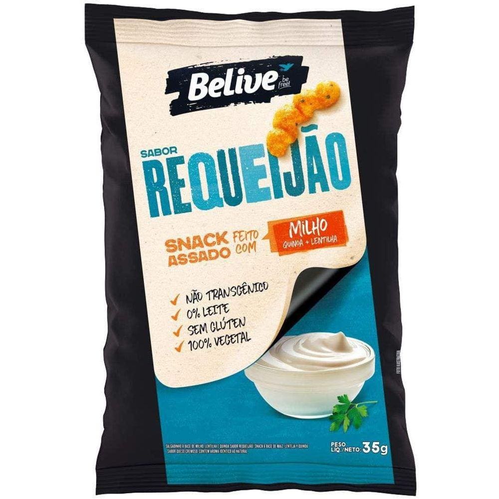 Snack De Milho Requeijão Sem Glúten Sem Lactose Belive 35G