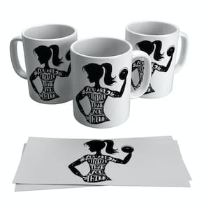 Caneca Feminina Crossfit Fitness Musculação Mulher 325ml