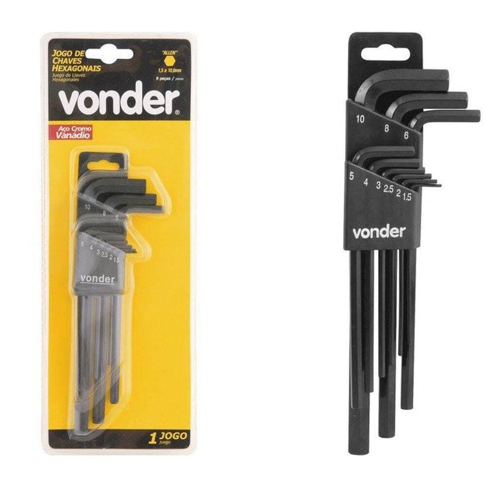 Jogo Chave Allen 1.5A10Mm 9 Pecas Longa - Vonder