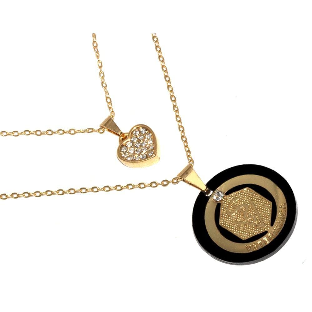 Colar Cordão Duplo Veterinária Folheado Ouro 18k