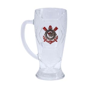 Caneca Chopp Vidro Bola Futebol 630ml Timão Corinthians