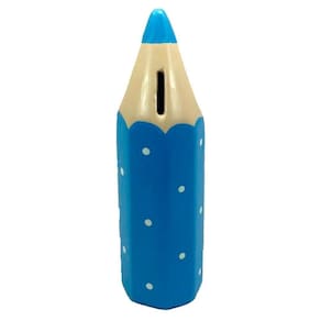 Cofre Lápis De Cor Grande Escolar Em Cerâmica Decor - Azul