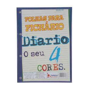 Folhas Para Fichário 4 Cores 96 Folhas 20X27Cm Tamoio