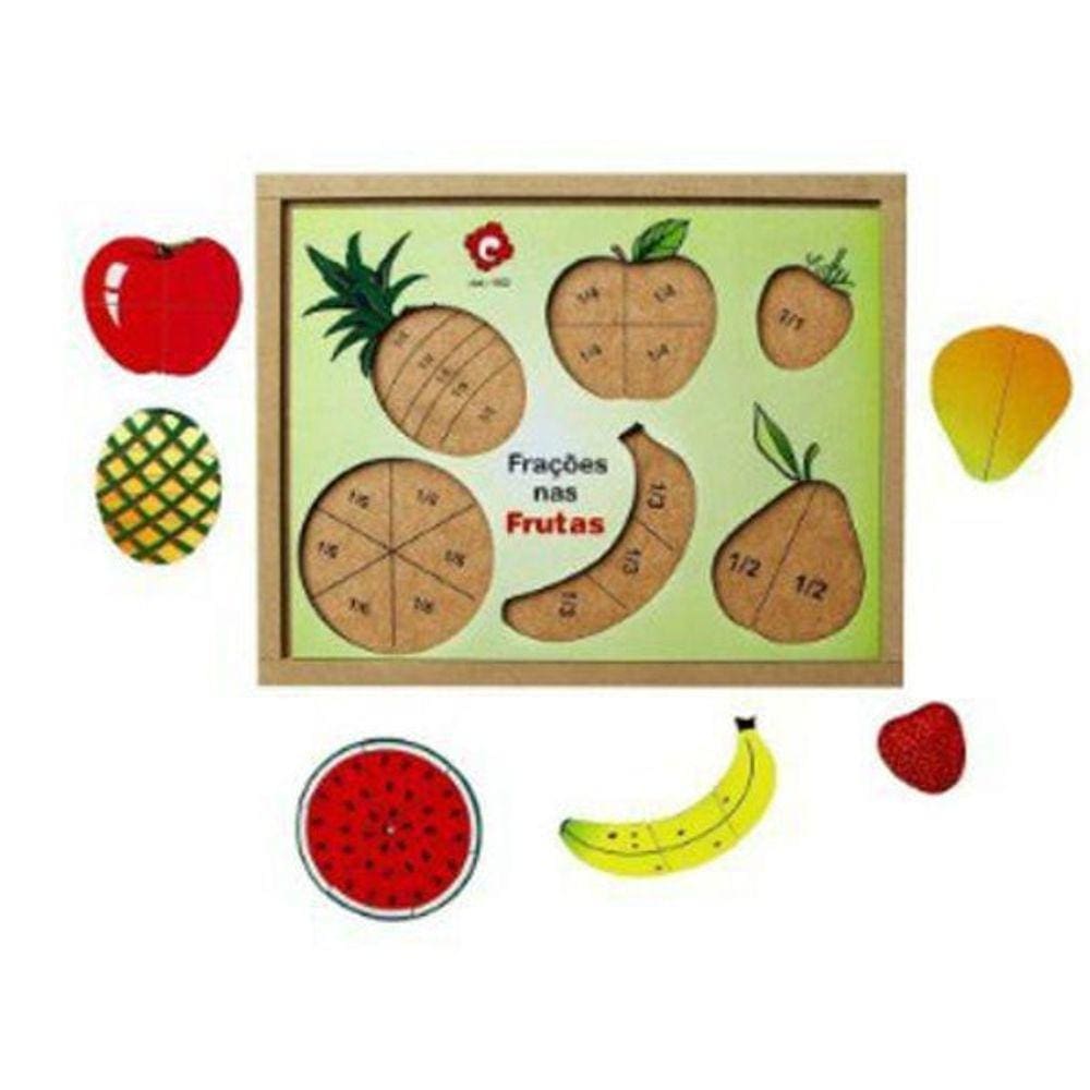 Círculos De Fracões Frutas Com Pinos 21 Peças