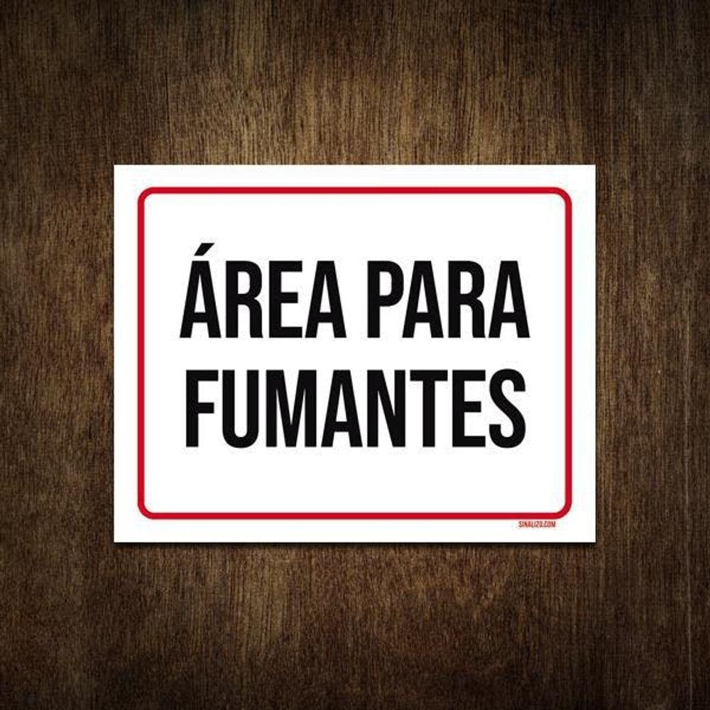 Placa De Sinalização - Área Para Fumantes (18X23)