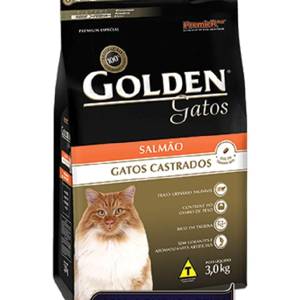 Ração Golden Gato Adulto Castrado - Salmão - 3kg