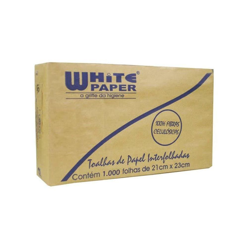 Papel Toalha Interfolha White Paper com 1.000 Unidades