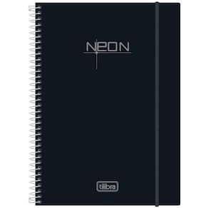 Caderno Espiral Capa Dura 1 Matéria 80 Folhas Neon Preto