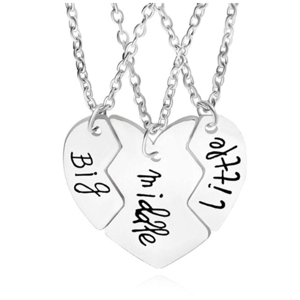 3 Colares Melhores Amigas Best Friends Folheado a Prata