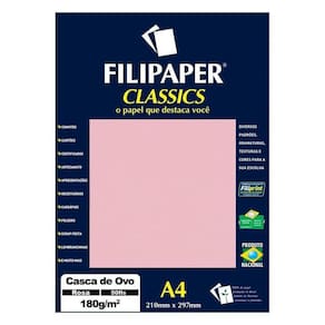 Papel Casca De Ovo A4 Filipaper Classics 180G 50 Folhas Rosa