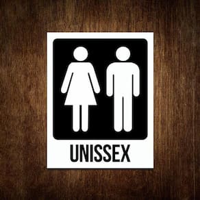 Placa Banheiro Unissex Masculino E Feminino - Decorativa