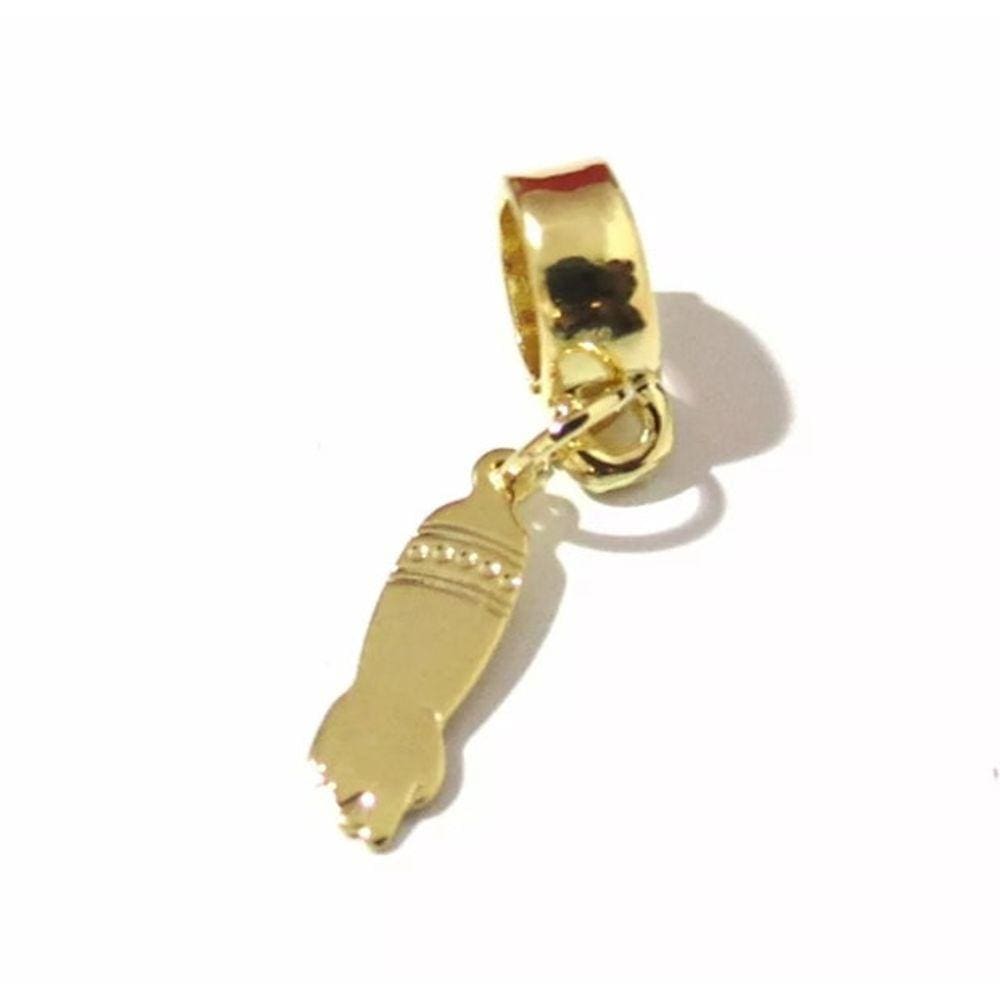 Berloque Para Pulseira Figa Chapa Folheado a Ouro 18k