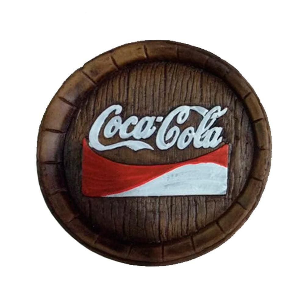 Tampa De Barril Artesanal Média Em Alto Relevo Coca Cola