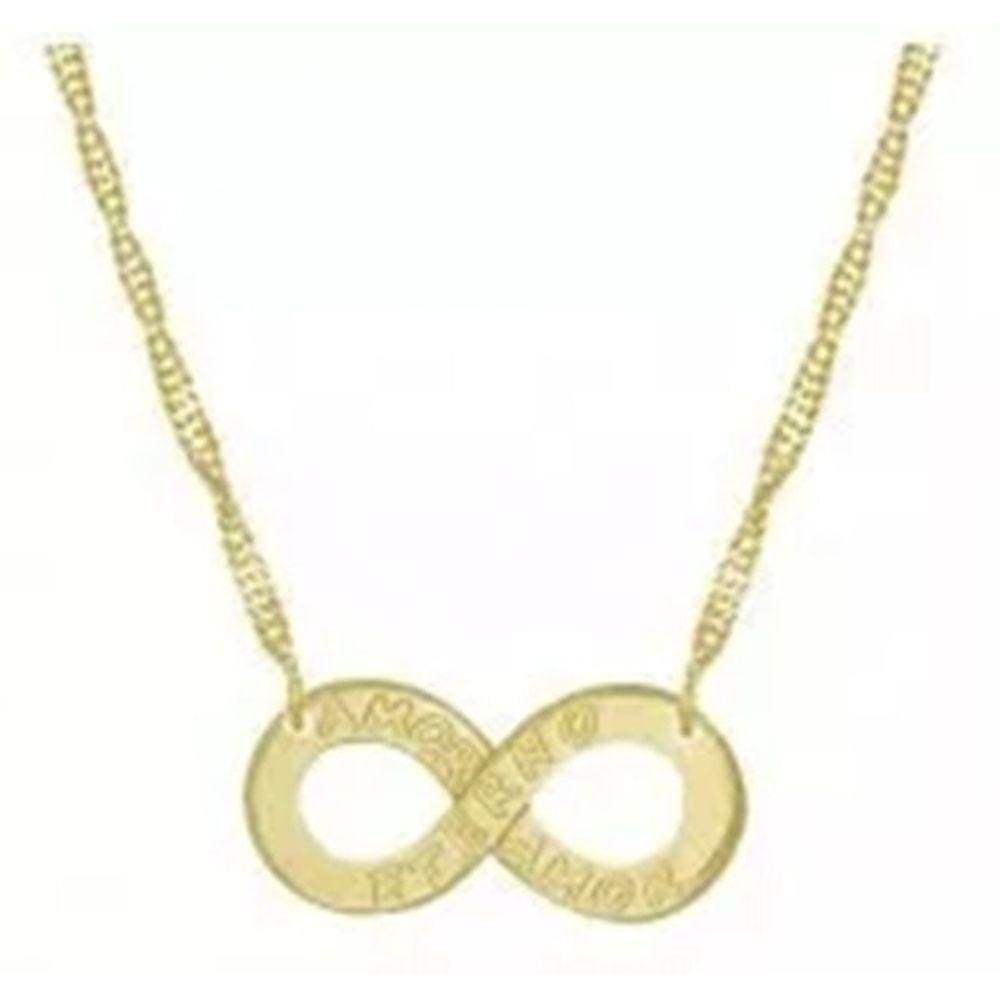 Colar Cordão Gargantilha Infinito Folheado 18k