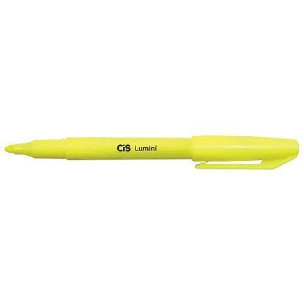 Caneta Marca Texto Lumini Amarelo Caixa Com 12 Unidades Cis