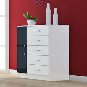Cômoda Sapateira Cp153 Branco/Preto - Evidência Móveis