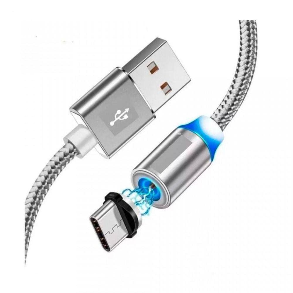 Cabo Magnético Prata 3 Em 1